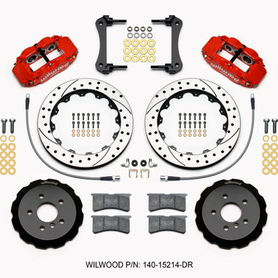 Wilwood Narrow Superlite 6R Front Hat Kit 12.88in Drill Red 2014-2015 Mini Cooper w/Lines