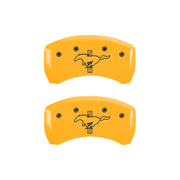 MGP Rear set 2 Caliper Covers Engraved Rear GT500 Shelby & Cobra Yellow finish black ch