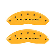 MGP 4 Caliper Covers Engraved Front & Rear With out stripes/Dodge Yellow finish black ch