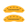 MGP 4 Caliper Covers Engraved Front & Rear With out stripes/Dodge Yellow finish black ch