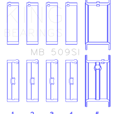 King Engine Bearings Chevrolet 400 Crankshaft Main Bearing Set (Set of 5)