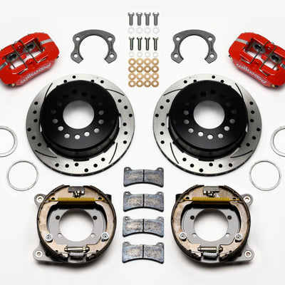 Wilwood Dynapro Low-Profile 11.00in P-Brake Kit Drill-Red Ford 8.8 Special w/2.50in Offset-5 Lug