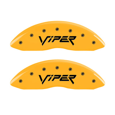 MGP 4 Caliper Covers Engraved Front & Rear Gen 2/Viper Yellow Finish Black Ch