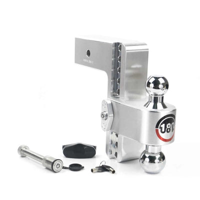 Weigh Safe 180 Hitch 8in Drop Hitch & 3in Shank (10K/21K GTWR) w/WS05 - Aluminum