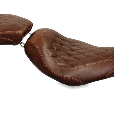 Mustang 97-07 Harley Rd King,06-07 Str Glide,00-05 Eagle Tripper Solo Seat Diamond Stitch - Brown