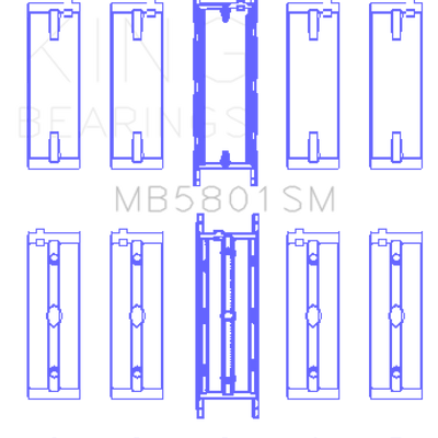 King Engine Bearings BMW N63/S63 Crankshaft Main Bearing Set - Size +0.50mm