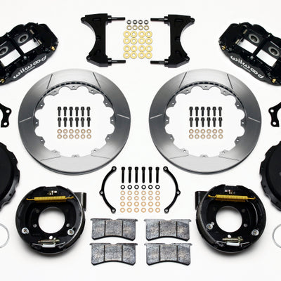 Wilwood Narrow Superlite 4R Rear P-Brk Kit 12.88in Ford 8.8 w/2.5in Offset-5 Lug