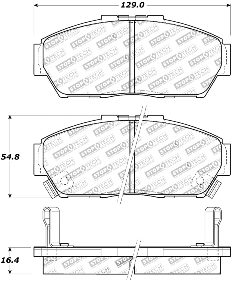 StopTech Street Touring 93-95 Honda Civic Coupe Front Brake Pads