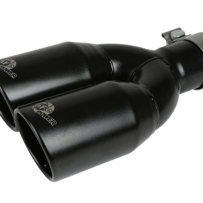 aFe MACH Force-Xp 409 Stainless Steel Clamp-on Exhaust Tip 2.5in Inlet 3.5in Outlet - Black