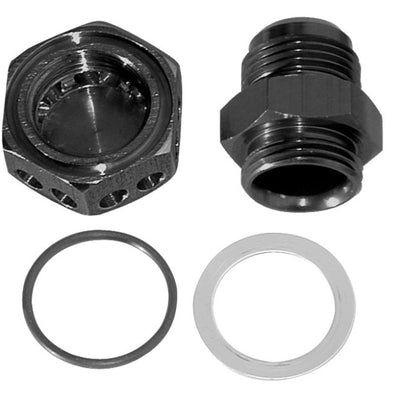 Moroso Positive Seal Fitting -12An - Black Anodized Aluminum - Single