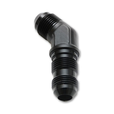 Vibrant -12AN Bulkhead Adapter 45 Degree Elbow Fitting - Anodized Black Only