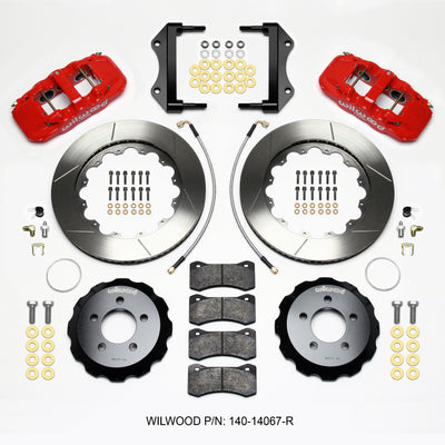 Wilwood AERO6 Front Hat Kit 14.25 Red 2014-Up Challenger w/Lines