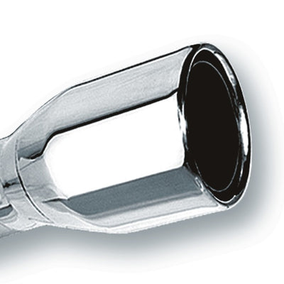 Borla 2.5in Inlet 4in Single Round Rolled Edge Outlet x 8in Long Weld On Exhaust Tip