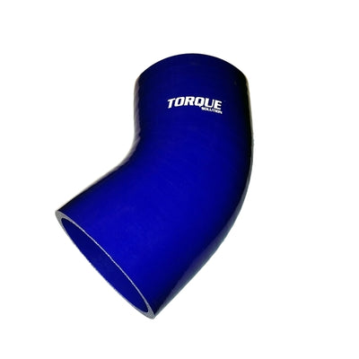 Torque Solution 45 Degree Silicone Elbow: 4 inch Blue Universal