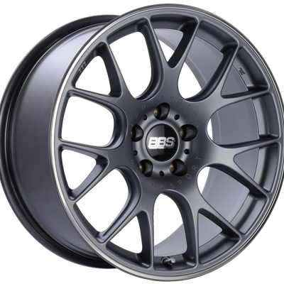 BBS CH-R 19x9.5 5x120 ET35 Satin Titanium Polished Rim Protector Wheel -82mm PFS/Clip Required