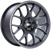 BBS CH-R 19x9.5 5x112 ET35 Satin Titanium Polished Rim Protector Wheel -82mm PFS/Clip Required