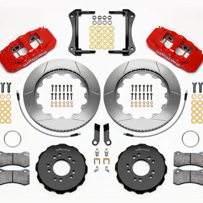 Wilwood AERO6 Front Hat Kit 14.00 Red 2005-2014 Mustang w/ BMR Suspn. w/Lines