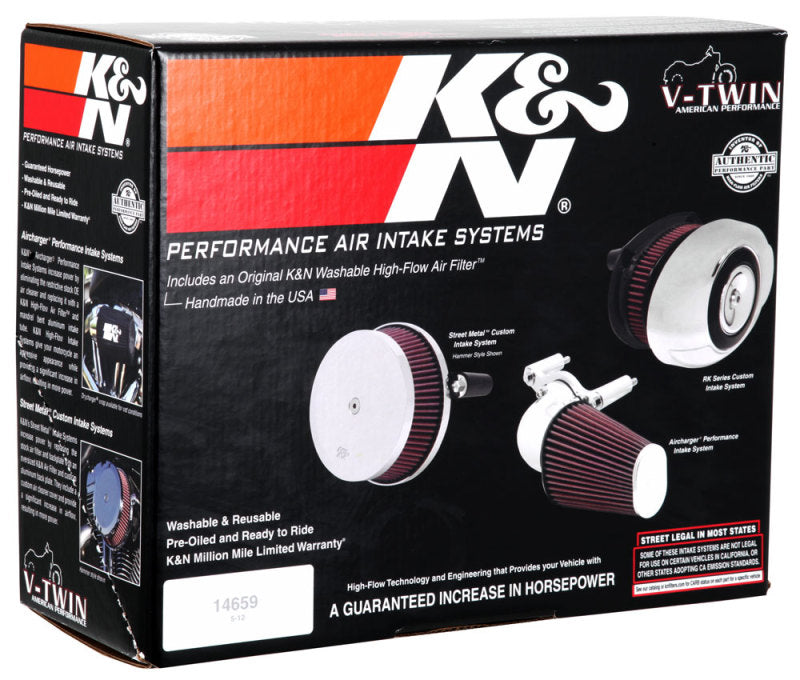 K&N Intake System for Harley-Davidson - Color (Red) - Style (Triangle) - Size (6-8)
