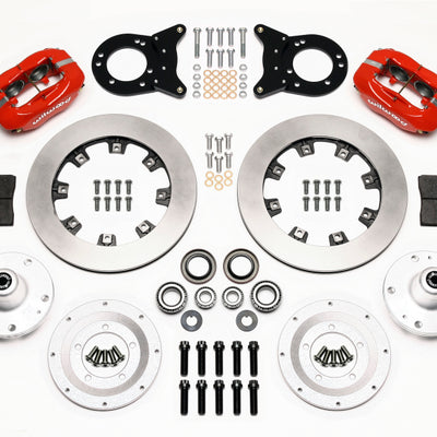 Wilwood Forged Dynalite Front Kit 12.19in Red 1965-1969 Mustang Disc & Drum Spindle