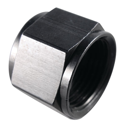 Fragola -6AN Aluminum Flare Cap w/ 1/8 FPT Black