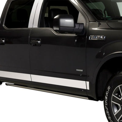 Putco 17-20 Ford SuperDuty Reg Cab 8ft Box Dually - 10pcs - 4.25in Wide SS Rocker Panels