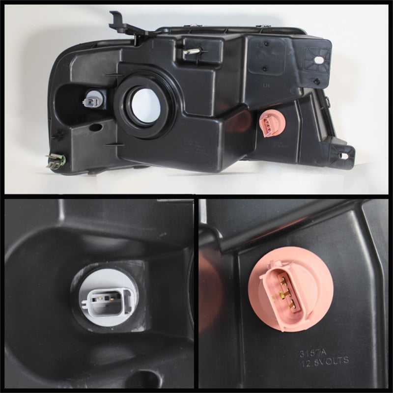 xTune Ford F150 04-08 Amber Crystal Headlights Chrome HD-JH-FF15004-AM-C