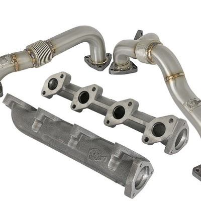 aFe Twisted Steel Power Package Up-Pipes / Manifold 08-10 Ford Diesel Trucks V8 6.4L (td)