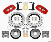 Wilwood AERO6 Front Hat Kit 14.00 Drilled Red 1999-2012 Subaru WRX w/Lines