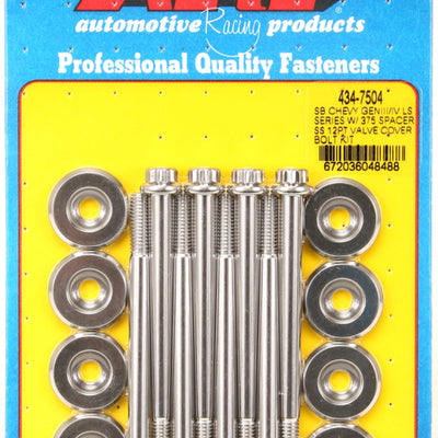 ARP SB Chevrolet Gen III/IV LS Series w/ 0.375 Spacer SS 12pt Valve Cover Bolt Kit