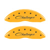 MGP 4 Caliper Covers Engraved F & R Cursive/Challenger Yellow Finish Black Char 2006 Dodge Charger