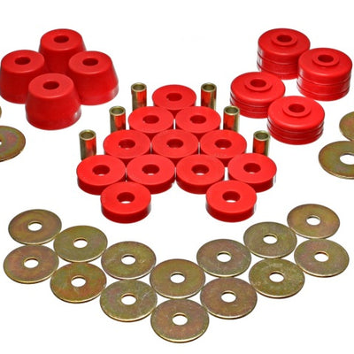Energy Suspension Body Mount Bushing Sets - Red