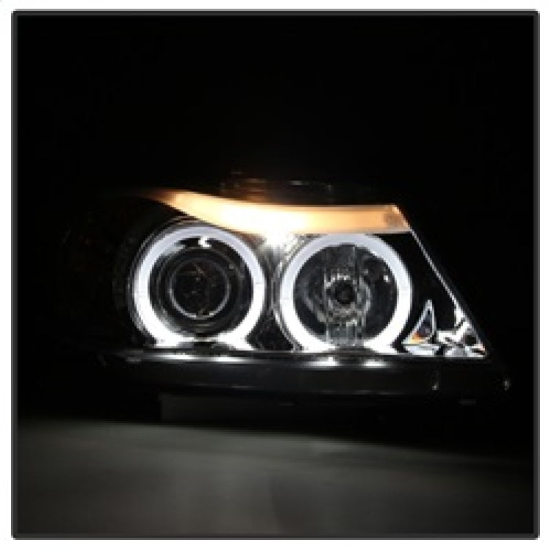 Spyder BMW E90 3-Series 06-08 Projector LED Halo Amber Reflector Rplc Bulb Chrm PRO-YD-BMWE9005-AM-C