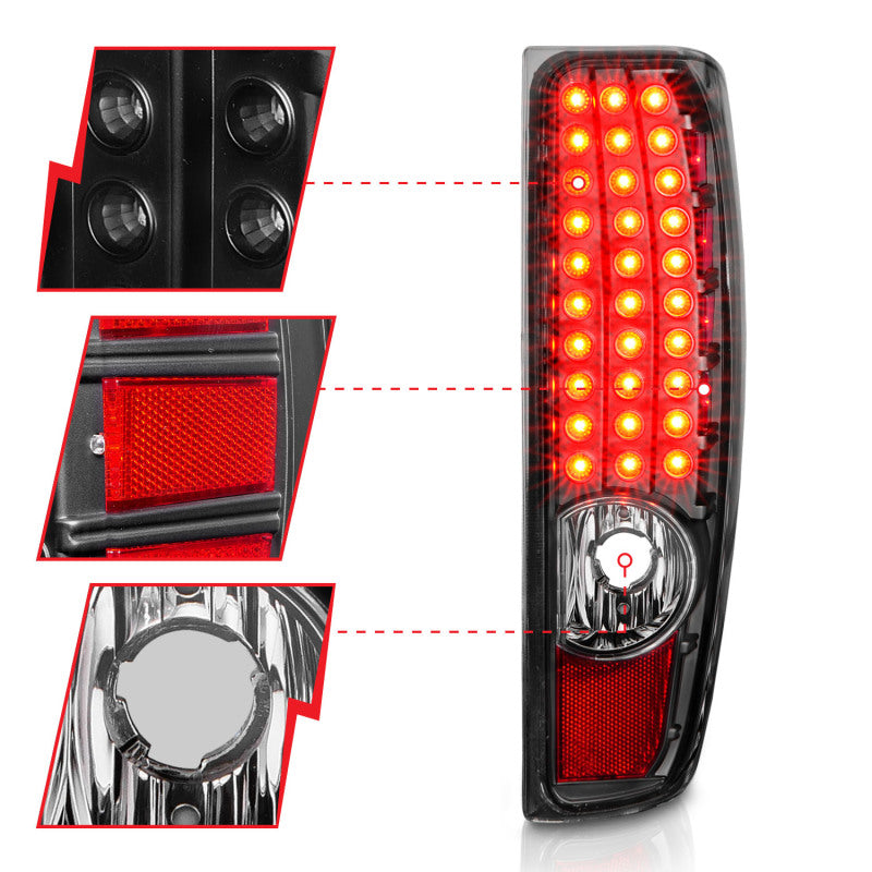 ANZO 04-10 Chevy Colorado LED Taillights G2 - Black