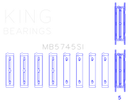 King Engine Bearings Subaru FA/FB Main Bearing Set - Size STD