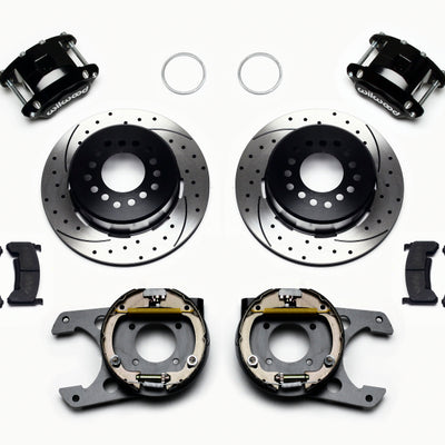 Wilwood D154 P/S Park Brake Kit Drilled Chevy 12 Bolt 2.75in Off w/ C-Clips