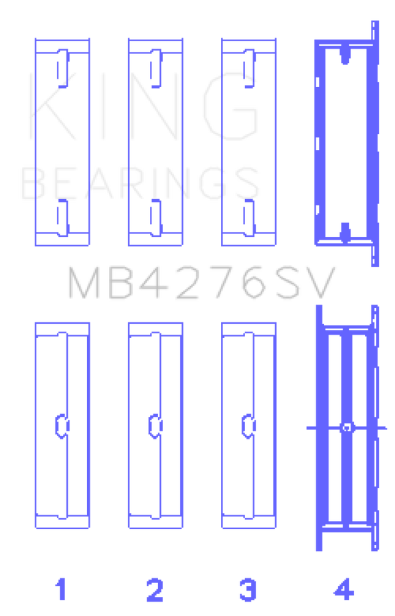 King Engine Bearings Ford 276DT/D17TED4/AJD 2.7L V6 (Size +0.10) Main Bearing Set