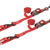 SpeedStrap 1 1/2In x 10Ft Ratchet Tie-Down w/ Soft-Tie (2 Pack) - Red