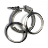 Ticon Industries 3.5in Titanium V-Band Clamp Assembly - Quick Release (w/Female Flange/Male Flange)