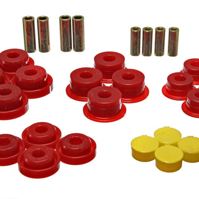 Energy Suspension 97-06 Jeep Wrangler TJ Red Rear Control Arm Bushings (Must reuse OEM Outer Shells)