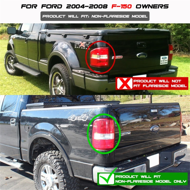 xTune Ford F150 Styleside 04-08 (Not Fit Heritage & SVT) LED Tail Lights Black ALT-ON-FF15004-LED-BK