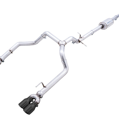 AWE Tuning 4th Gen GM 1500 5.3L 0FG Catback Split Rear Exit (w/ Bumper Cutouts) - Quad Diamond Tips
