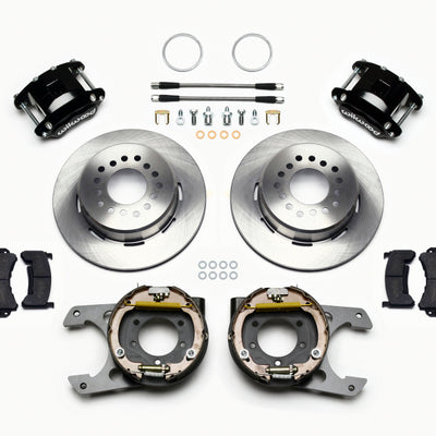 Wilwood D154 P/S Park Brake Kit Jeep Dana 35 2.56 Off 5-lug w/ lines