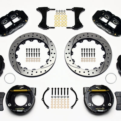 Wilwood Narrow Superlite 4R Rear P-Brk Kit 12.88in Drilled 58-64 Olds/Pontiac Ends 2.81in Offset