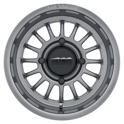 Method MR411 Bead Grip 15x7 / 4+3/13mm Offset / 4x156 / 132mm CB Gloss Titanium Wheel