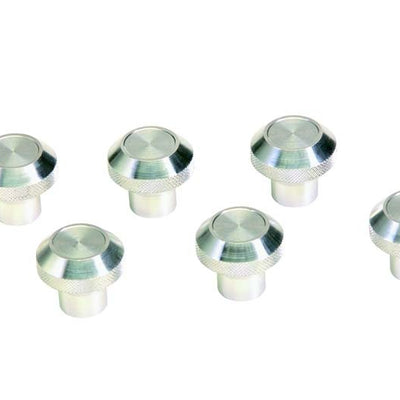 Kentrol 76-86 Jeep CJ Interior Knob Set 6 Pieces - Polished Silver