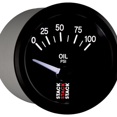 Autometer Stack Instruments 52mm 0-100 PSI 1/8in NPTF Electronic Oil Pressure Gauge - Black