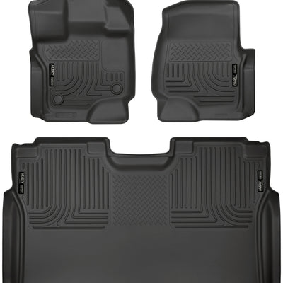Husky Liners 15-23 Ford F-150 SuperCrew Weatherbeater Black Front & 2nd Seat Floor Liners