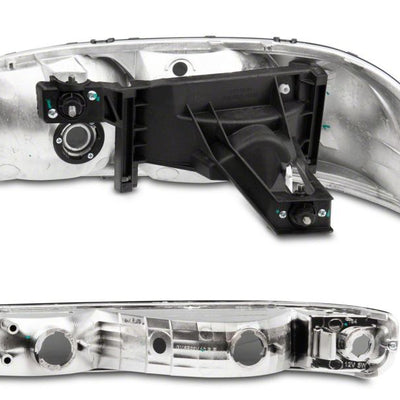 Raxiom 99-06 GMC Sierra 1500 Axial Series OEM Crystal Rep Headlights- Chrome Housing- Smoked Lens