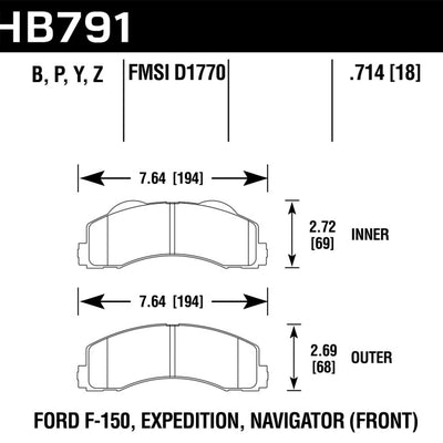 Hawk 14-16 Ford F-150 LTS Street Front Brake Pads