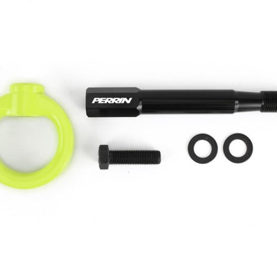 Perrin 08-14 Subaru WRX/STI Hatchback Tow Hook Kit (Rear) - Neon Yellow